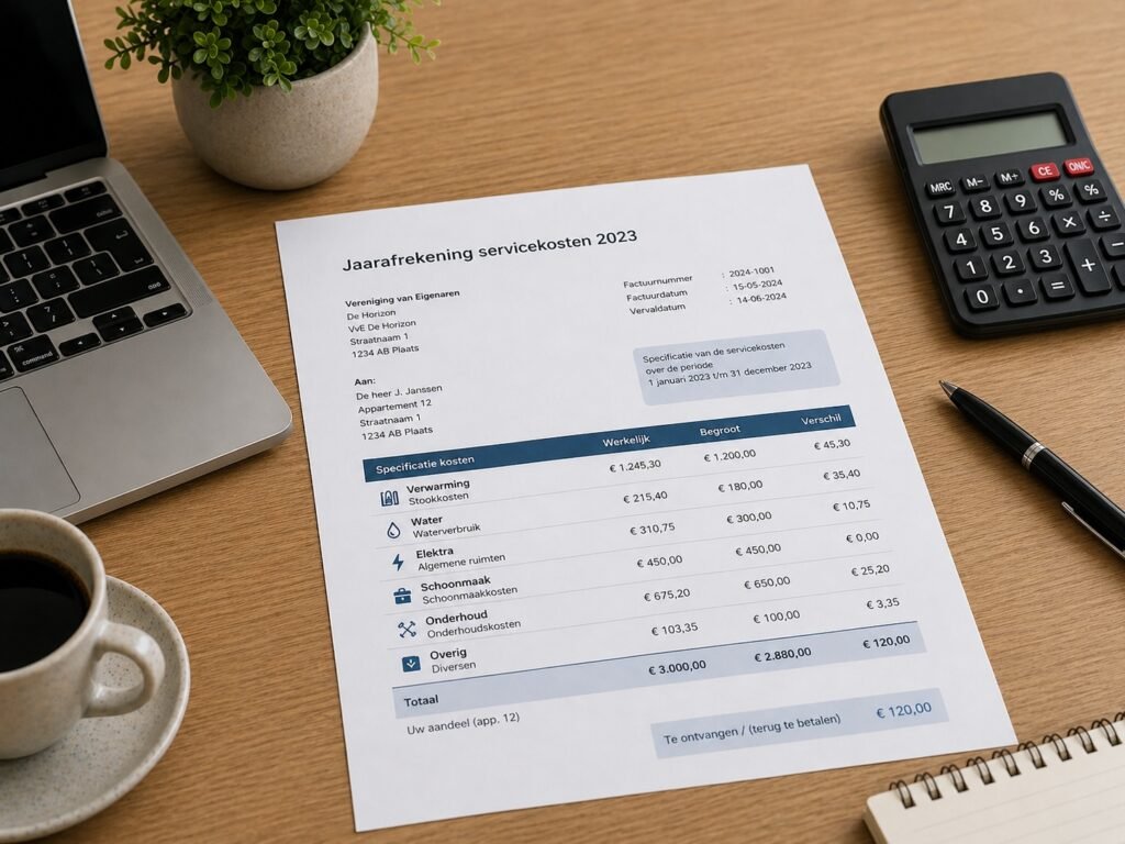 Annual service charges statement in Dutch rentals: how the Jaarafrekening breakdown works