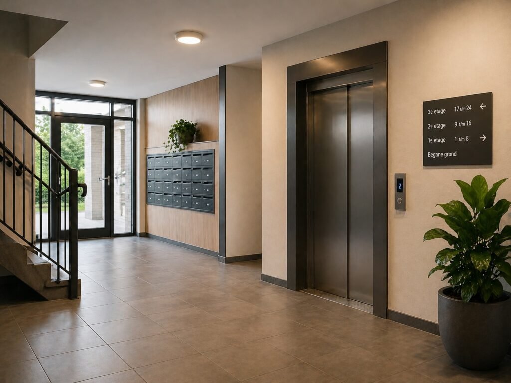 Apartment building shared spaces in the Netherlands where service charges cover maintenance