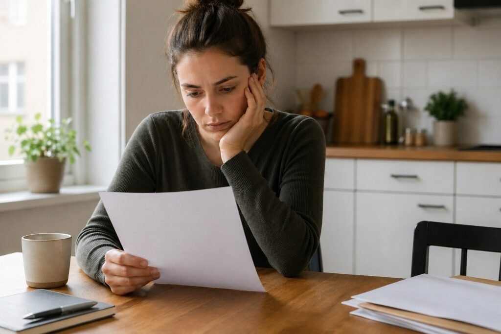 Expat tenant in the Netherlands reviewing rental documents to identify common issues