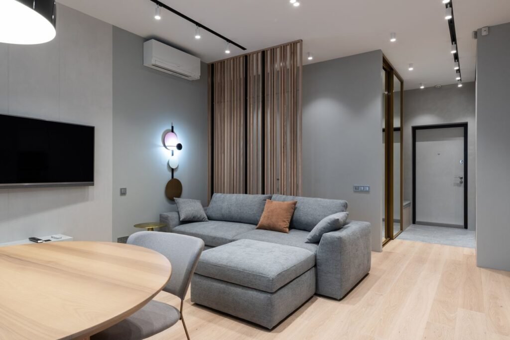 Modern apartment living room in the Netherlands, where the WWS points system sets the maximum rent